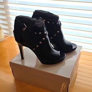 Marc Fisher Black Studded Heeled Boots